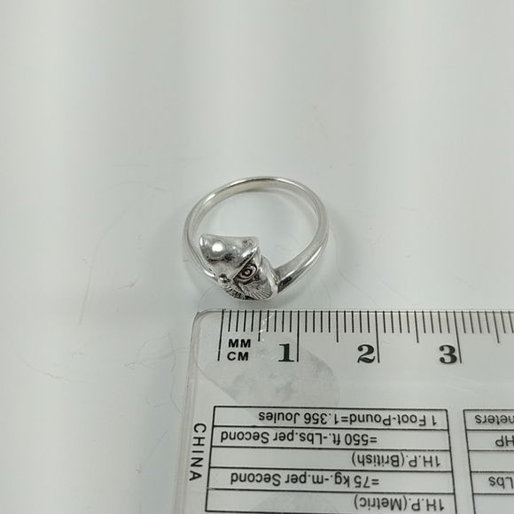 🇨🇦 Sz 7.25 Sterling Owl Ring - Picture 4 of 5